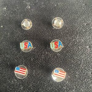 USA Themed Stud Earrings Set 3 pairs